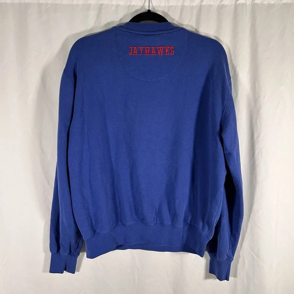 Kansas Jayhawks Sweater Men's Medium Blue Embroidered Colosseum Pullover - Picture 7 of 10
